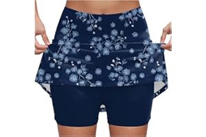 Women Skorts Plus Size Tummy Control Legging with Skirts Casual High Waist Mini Skirts Athletic Tennis Short