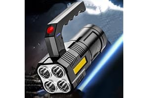 Sentmoon Rechargeable LED Spotlight Flashlights, Portable Super Bright Camping Lantern, 4-Modes 2 Types Light, Large Searchlight for Fishing, Hiking and Camping, Battery Powered