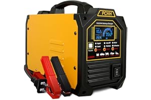 PCHH 12V 24V Car Battery Charger Heavy Duty, 0-15A Automatic Battery Maintainer, Smart Trickle Charger for Automotive Car Tru