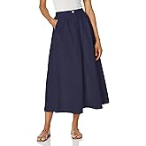 Moon River Womens Nickel Button A- Line Midi Skirt