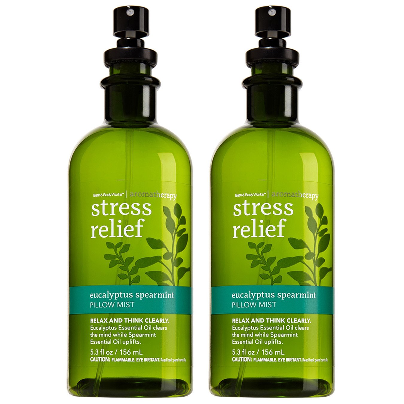 Bath & Body Works Aromatherapy Stress Relief Eucalyptus Spearmint Pillow Mist, 5.3 Fl Oz, 2-Pack (Packaging May Vary)