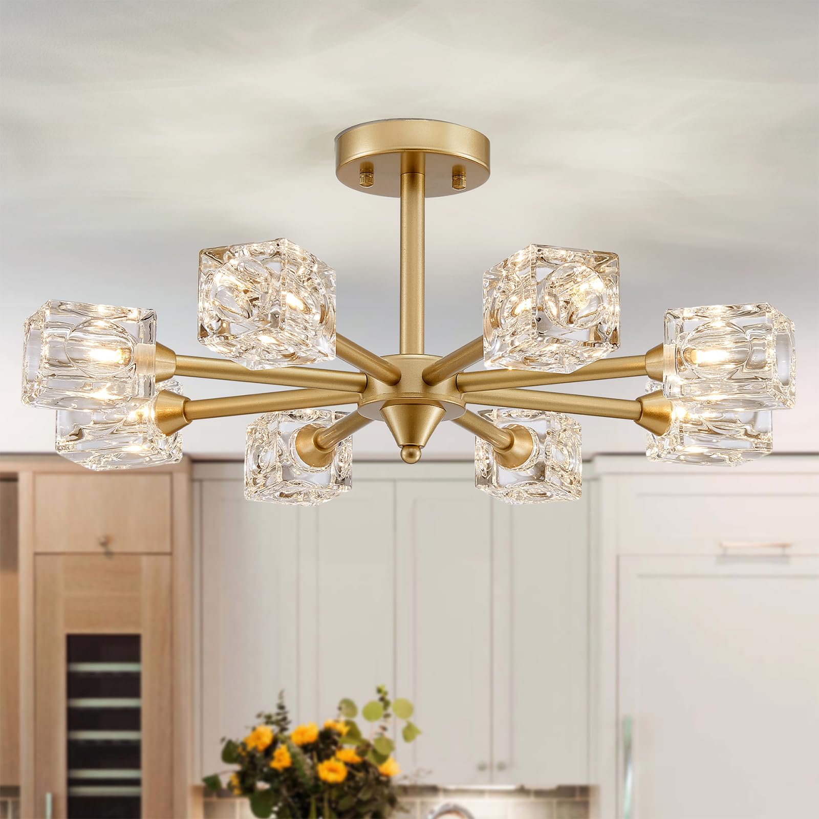XINGQI Semi Flush Mount Ceiling Light Fixture Modern Sputnik ...