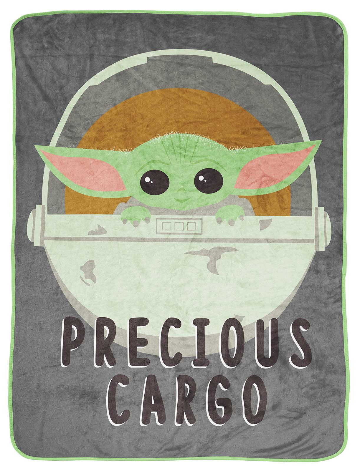 Jay Franco Star Wars The Mandalorian Precious Cargo 130 x 150cm Fluffy Throw Blanket