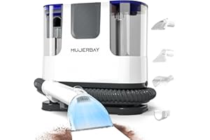 Upholstery Carpet Cleaner, MUJERBAY® 12Kpa Portable Spot and Stain Cleaner, Easy Move with Universal Wheels & Handle, 1.18-inch Deep Cleaning Machine for Couch, Stairs, Car and Pet Messes.Blue