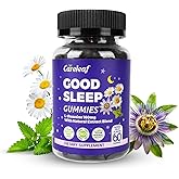 careleaf Sleep Gummies No Melatonin - Kids Sleep Gummies with L-Theanine, Magnesium & Herbal Blend, 60 Vegan Sleep aids for Adults, Reduces Nighttime Overthinking