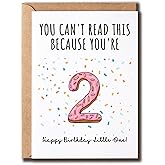 NTVShop 2nd Birthday Greeting Card - Number Theme - Modern Style - Unisex Kids - 5 x 7 Inches - White - Includes Envelope