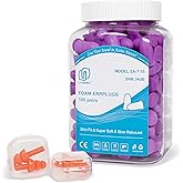 LYSIAN Slim Size Foam Ear Plugs for Small Ear Canals Women, Kids, 100 Pairs, 35dB SNR Noise Canceling Earplugs for Sleeping, 
