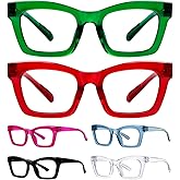 BFOCO Reading Glasses Metalless Screwless Spring Hinges Cat-Eye 6 Pack Readers for Women +2.00