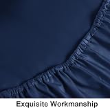 NTBAY 500 Thread Count Egyptian Cotton Fitted Sheet Navy 90x190 30cm view 4