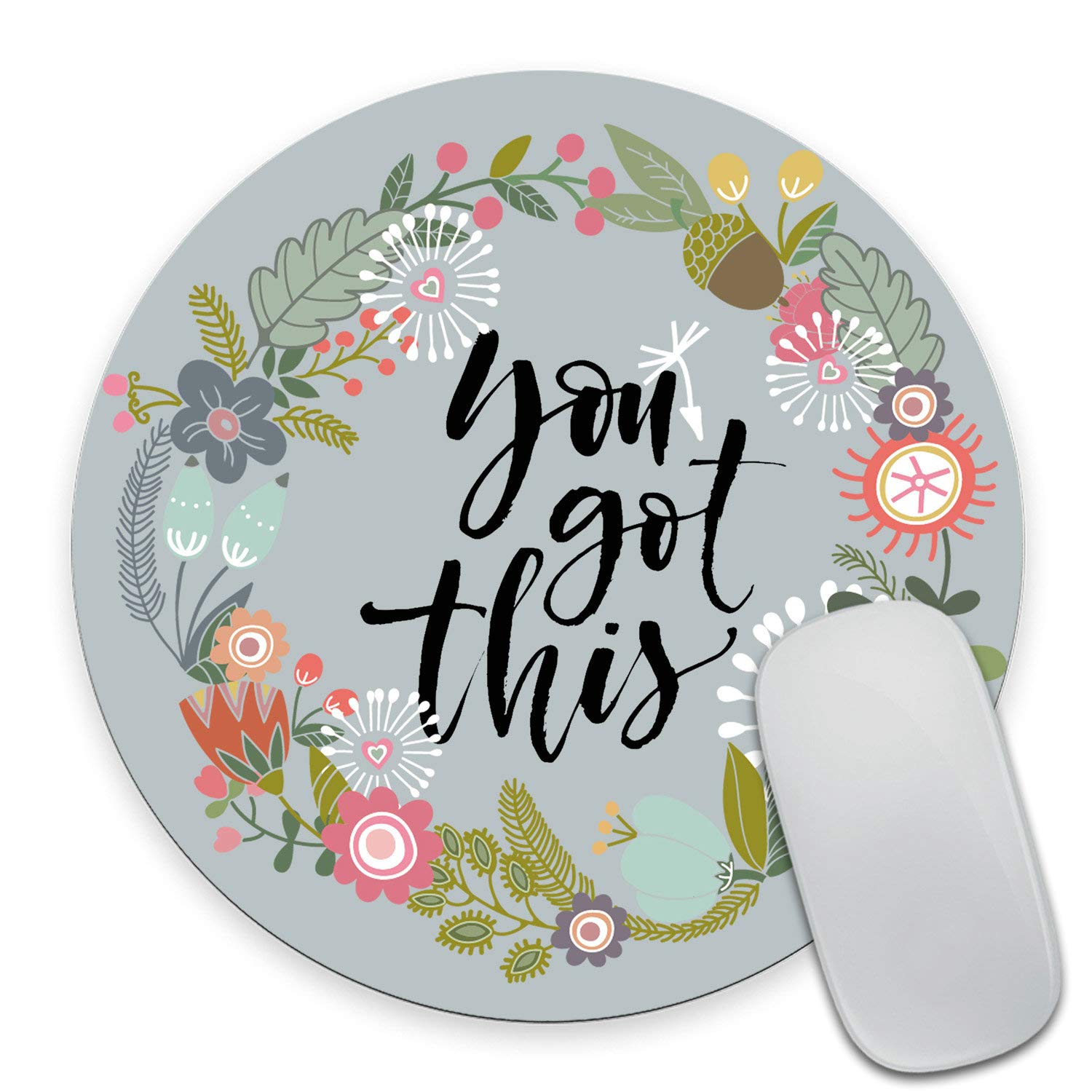 Wasach Floral Mouse Pad Motiavation Quote You Got This Neoprene Inspirational Quote Mousepad Office Space Decor Home Office Computer Accessories Mousepads