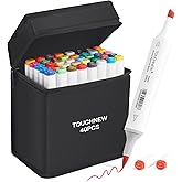 iMissiu 40 Colors Brush Markers, Art Markers Dual Tip Drawing Pens for Artist Adults Kids Drawing,Sketching,Coloring,Highligh