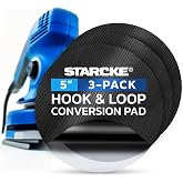 STARCKE 5 Inch PSA to Hook &amp; Loop Conversion Discs 3-Pack No Hole | Durable PSA Sandpaper Easy Replacement Pad, Disc Polisher Backing Pad Grit