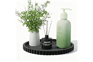 Silicone Bathroom Tray Round Vanity Tray Decorative Soap Holder Kitchen Countertop Organizer Coffee Table Decor for Candle, P