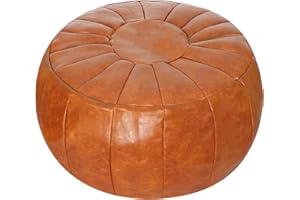 ROTOT Decorative Pouf Cover, Ottoman, Bean Bag Chair, Foot Stool, Foot Rest, Storage Solution or Wedding Gifts (Unstuffed) (Tan)