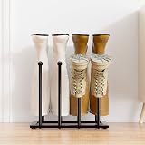 pickpiff Free Standing Shoe Rack 4 Pairs Boots Black Metal Storage view 1