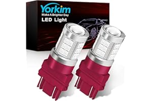Yorkim 3157 LED Bulb Red 3157 led brake light bulb, 3157a led bulb 3156 led red lights 3056 3057 4157 bulb led 3157 Replacement Lamp for Stop Lights Brake Lights Tail Light Bulbs, pack of 2