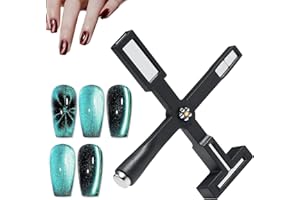 CHIPLESIER 5 in 1 Nail Magnet, Multifunctional Cat Eye Gel Nail Polish Magnet for Nail Art, Strong 3D Magnetic Nail Design Tool for Nail Salon Home DIY (Black)