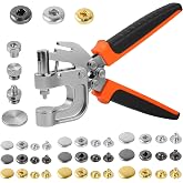 BISUOSHI Leather Snap Fasteners Kit, Snap Button Kit, Leather Snap Buttons Press Pliers with 90 Sets Leather Snaps Buttons, 3Colors 12.5/15/17mm Snaps for Leather, Clothes, Jackets, DIY Projects