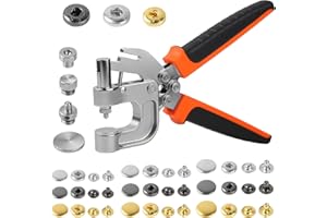 BISUOSHI Leather Snap Fasteners Kit, Snap Button Kit, Leather Snap Buttons Press Pliers with 90 Sets Leather Snaps Buttons, 3Colors 12.5/15/17mm Snaps for Leather, Clothes, Jackets, DIY Projects