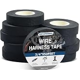 SMTAPESPRO Wire Harness Tape,High Temp Self-Adhesive Felt Cloth Electric Tape for Engine Bay Wire Loom, Noise Reduction &amp; Protection, 3/4 inch x 50 FT, 10 Rolls