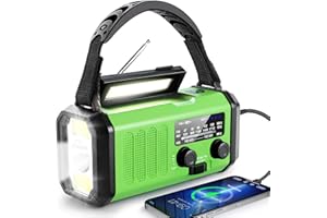 LEATON Hand Crank Emergency Radio, 10000mAh Solar Powered NOAA/AM/FM Weather Radio with Multi-Function LED Flashlight and Cell Phone Charger for Indoor/Outdoor Emergencies