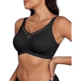 Far-free Womens Wireless Bras No Underwire Seamless Supportive Comfortable Bra Push Up Everyday V Mesh Bralette T Shirt Bra