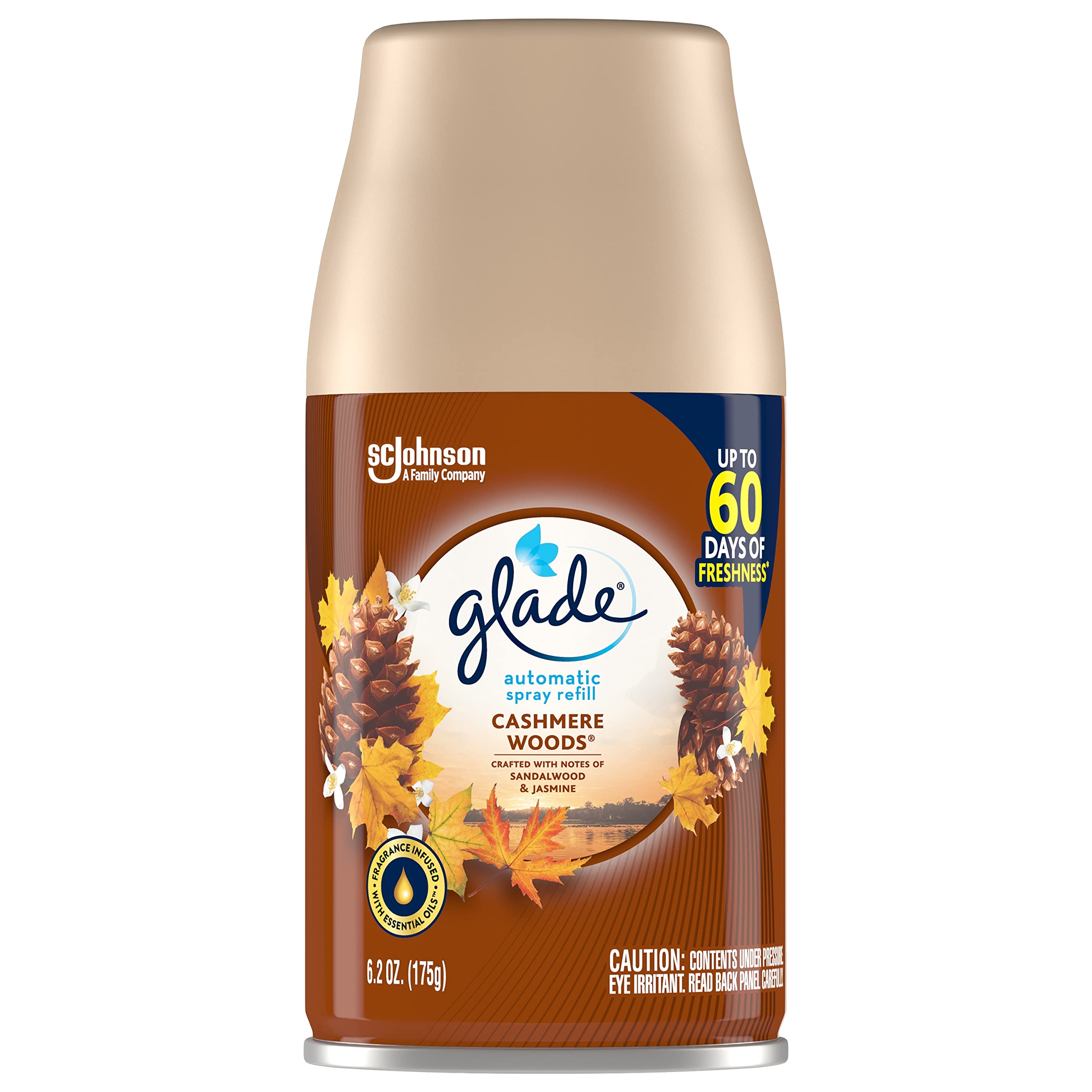 Glade Automatic Spray Refill, Air Freshener for Home and Bathroom, Cashmere Woods, 6.2 Oz