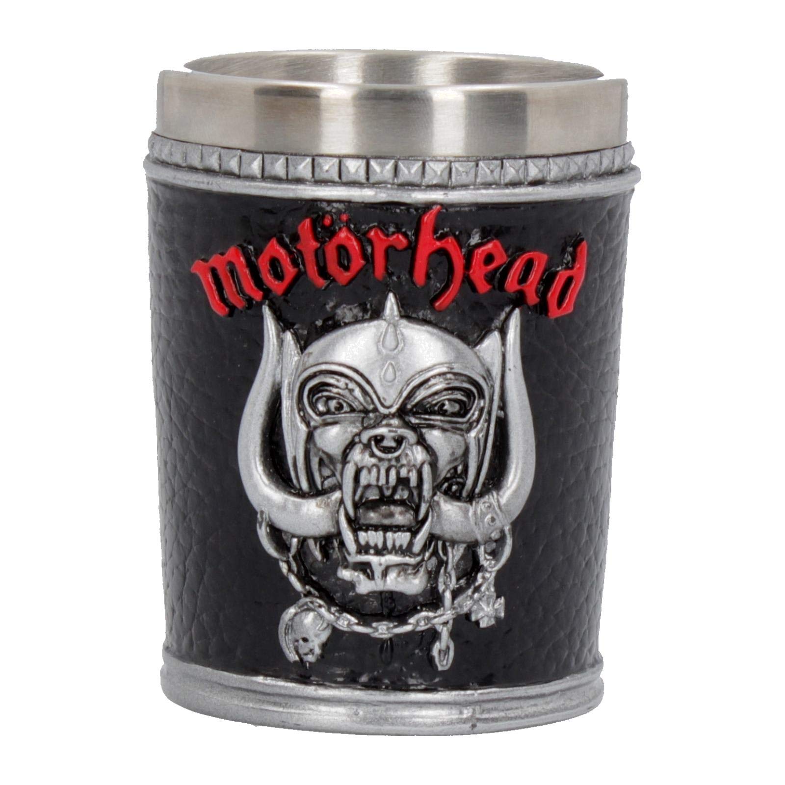 Nemesis Now B4122M8 Motorhead Shot Glass 7cm Black, Resin w/Stainless Steel Insert