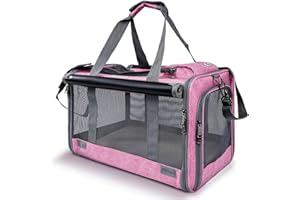 PETLYT Cat/Dog Carrier, Breathable with Soft-Shield for Pet's Privacy Room, Lighter to Carry, Big Space Collapsible, Fits Med