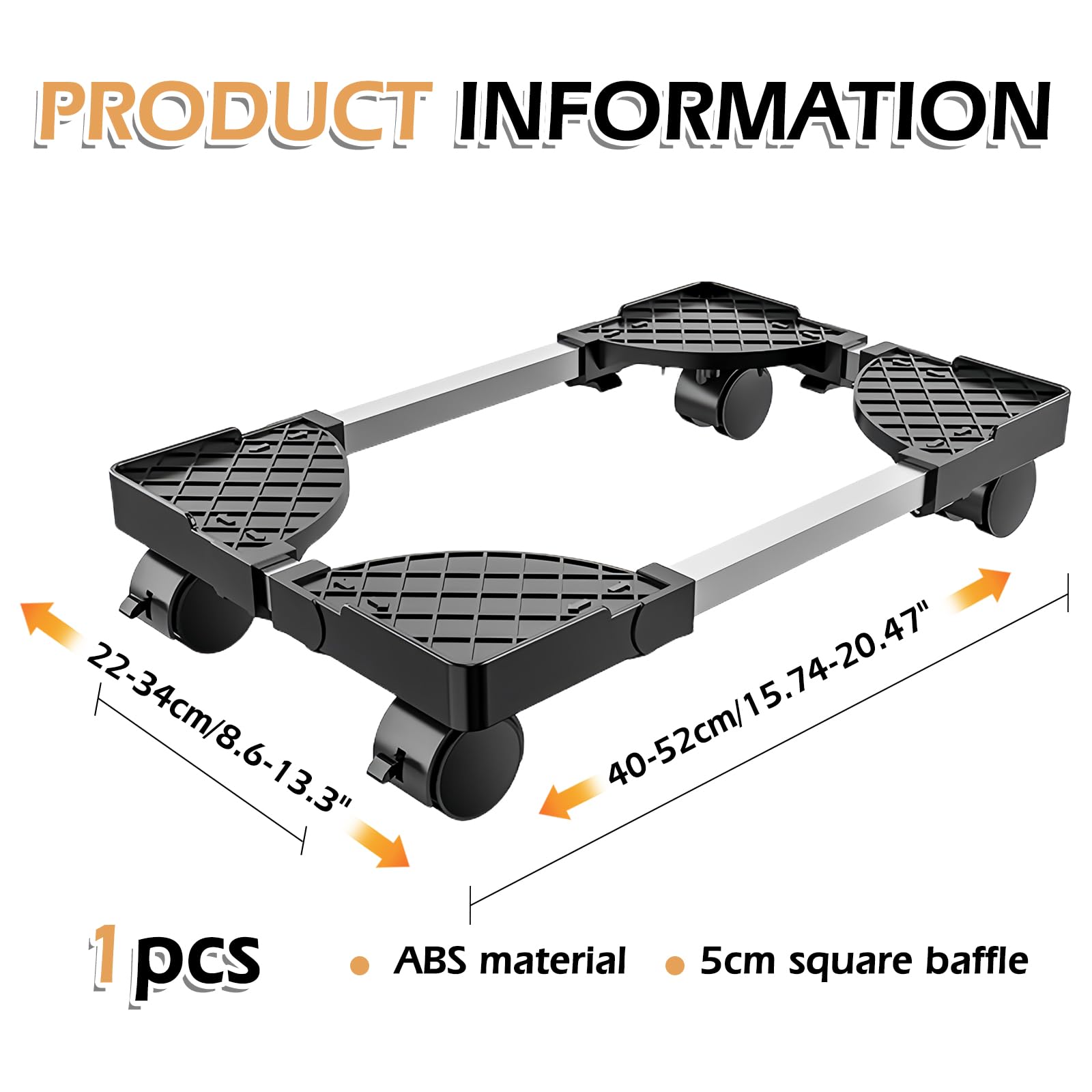 SPORWAY CPU Ständer: Einstellbare PC Halterung mit 4 Rollen, Unterschreibtisch Computer Ständer für Tower Gehäuse (Schwarz) 2