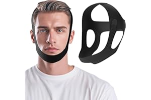 OHALEEP OHELEEP Anti Snore Chin Strap for CPAP Users, Snore Stopper Adjustable, Chin Strap for Sleeping Comfortable Stop Snoring Solution, Anti Snoring Devices Breathable and Reusable, Black, M