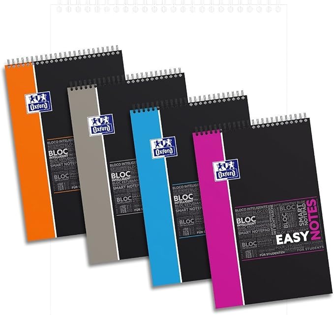 Oxford Pack of 15 Notepads for Students Easynotes A4+ Large Square Ruled 160 Pages