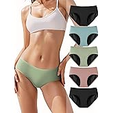 TIICHOO Period Underwear for Women Heavy Flow Soft Menstrual Panties Teens Ladies Leakproof Incontinence 5 Pack
