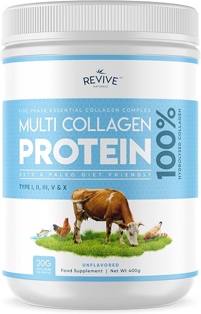 Revive Naturals Multi Collagen Protein Powder 400g Types I II III V X
