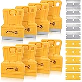 MulWark Razor Blade Tool Set, 8-Pack Mini Plastic Scrapers with 5 Plastic &amp; 5 Metal Blades - Paint Remover, Window Cleaner, Glass Tool, Oven Cleaner, Blade Remover