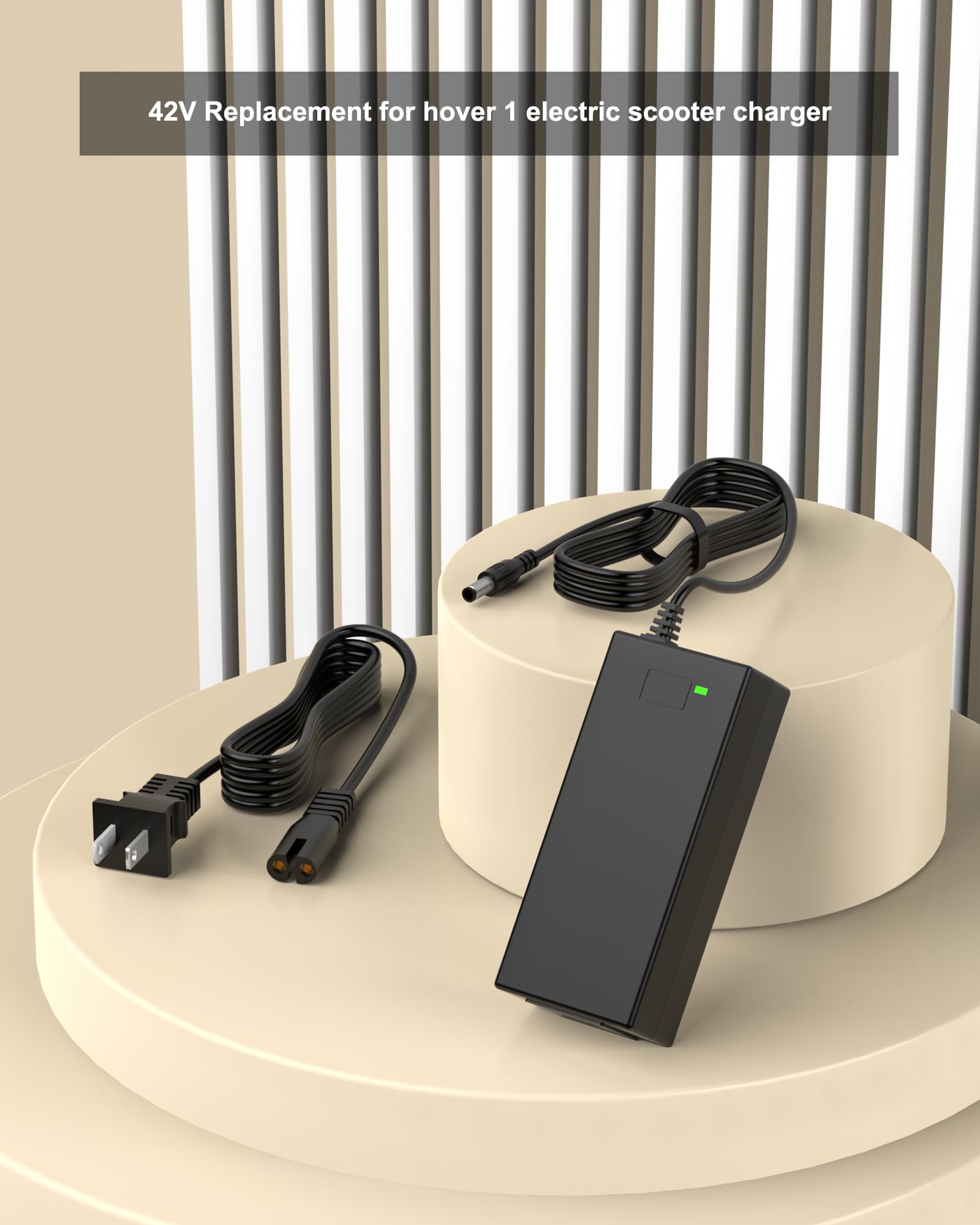 42V 2A for Hover-1 Electric Scooter Charger Compatible with Hover-1 36V Highlander Dynamo Gambit Helios Alpha Jive Journey Formula Escape Pioneer and Rally Scooters DC Round Plug (Not 3-Prong or XLR)