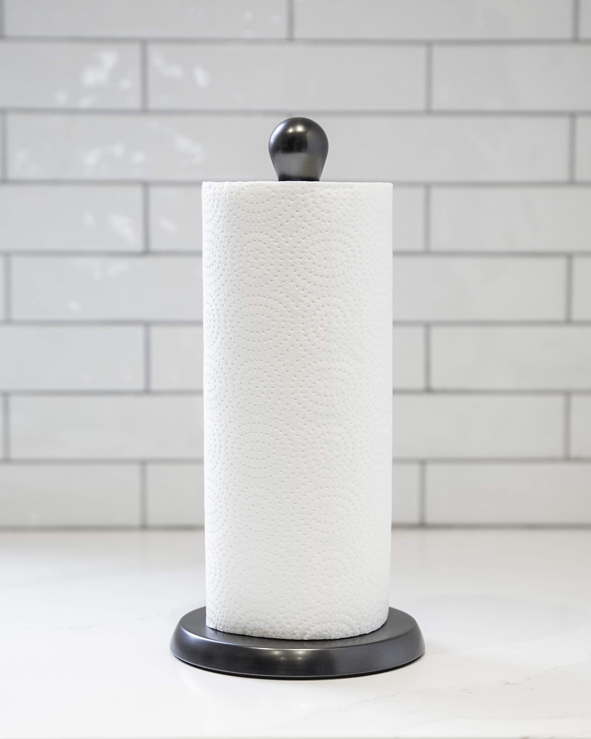 umbra towel set on Umbra Tug Modern Stand Holder Chrome Easy One Handed Tear Kitchen Dispenser With Weighted Base For Standard Paper Towel Rolls Nayancorporation Com