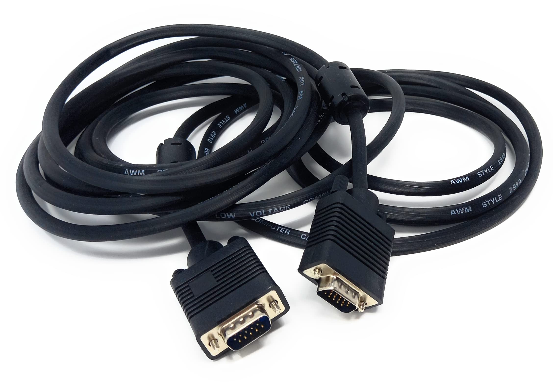 5m VGA to VGA Cable 15 pin SVGA Male to Male for Monitor Computer PC Laptops TV Projectors Extension Lead, HD15 All Data Pins Connected 16.5ft Black