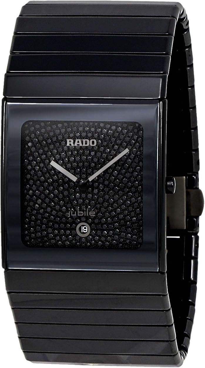 Rado Ceramica XL Jubile Black Ceramic Mens Dress Watch Black Diamond