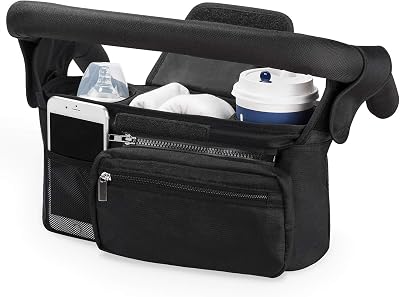 Momcozy Baby Pushchair Organizer with 2 Insulated Cup Holders Adjustable Strap