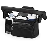 Universal Stroller Organizer with Insulated Cup Holder by Momcozy - Detachable Phone Bag & Shoulder Strap, Fits for Stroller 