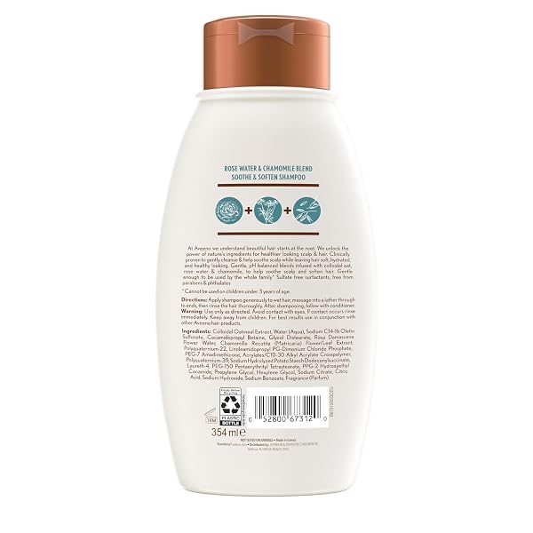 AVEENO SCALP SOOTHING ROSE WATER CHAMOMILE BLEND SHAMPOO, FRESH, 12 FL OZ