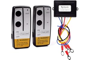 Riyitauto 12-24V Recovery Wireless Winch Remote Control Kit for Car Truck Jeep ATV SUV Handset Switch Controller 100 Feet Wireless Remote for Winch