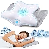 Neck Pillow Cervical Memory Foam Pillows, Cooling Contour Pillow for Neck Pain Relief, Ergonomic Orthopedic Bed Pillow for Si