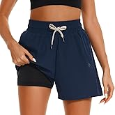 HODOSPORTS Women's 4'' Swim Shorts Quick Dry Board Shorts with Boxer Liner Pockets Swimsuit Bottoms