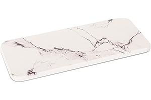 HEAGOALE Water Absorbing Stone Tray for Sink, Diatomite Bathroom Tray Quick Dry Dish Soap Holder Kitchen Sink Organizer for Modern Home Decor - Marble Black