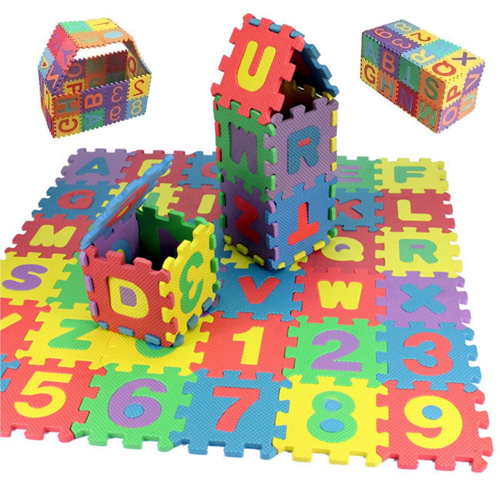 Puzzle Mat with CE Certificate and Certification in Soft Eva Foam | Children's Play Mat | Puzzle Mat 12 x 12 cm 36 Tablets