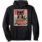 Cat Ramen Japanese Funny Kawaii Cat Graphic Mens Gifts Anime Pullover Hoodie