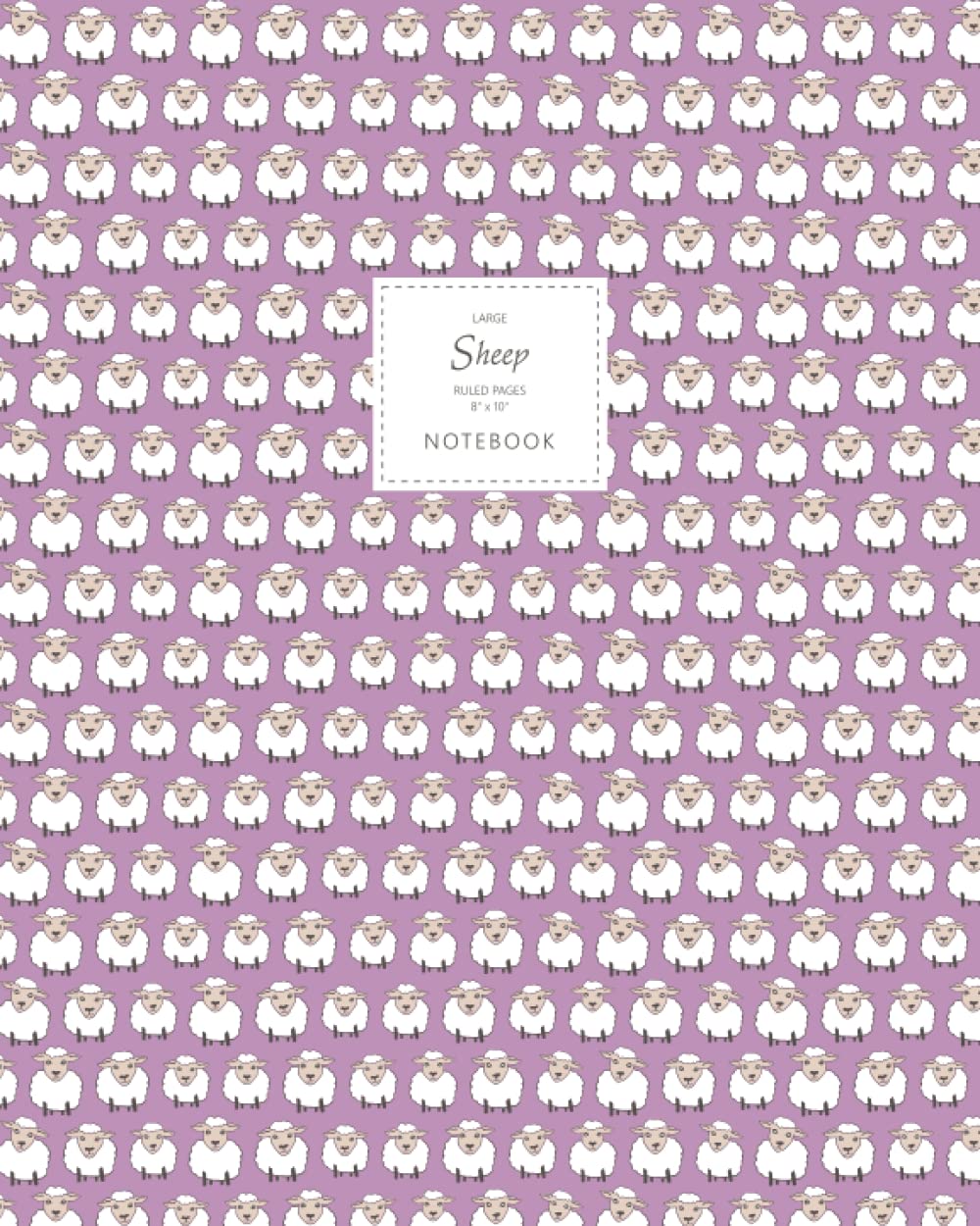 Sheep Notebook - Ruled Pages - 8x10 - Large: (Purple Edition) Fun notebook 192 ruled/lined pages (8x10 inches / 20.3x25.4 cm / Large Jotter)