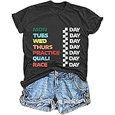 Racing Shirt for Women Race Week T-Shirt Casual Short Sleeve Race Car Tee Tops